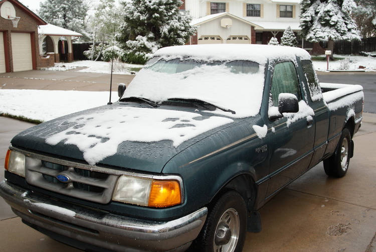 Snow. On My Truck. In May!