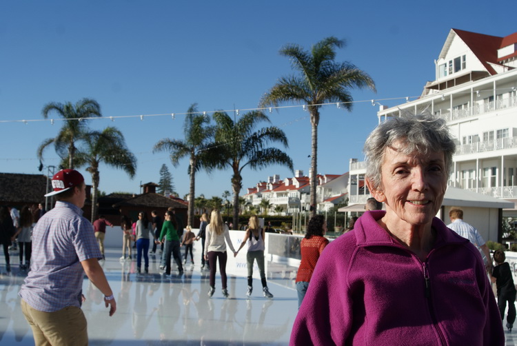 Mom at the Del's skating rink