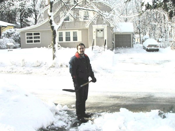Catching my breath from all that shoveling!