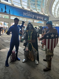 Cap and Mr. Fantastic and Doctor Doom