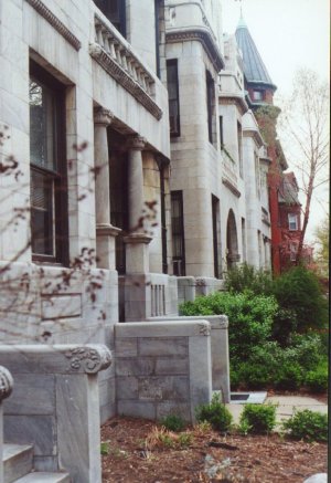 A row of granite houses