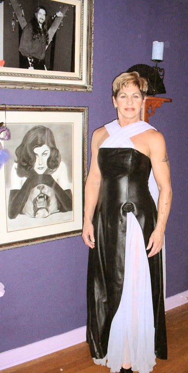 Julia dressed up for Ms. World '03