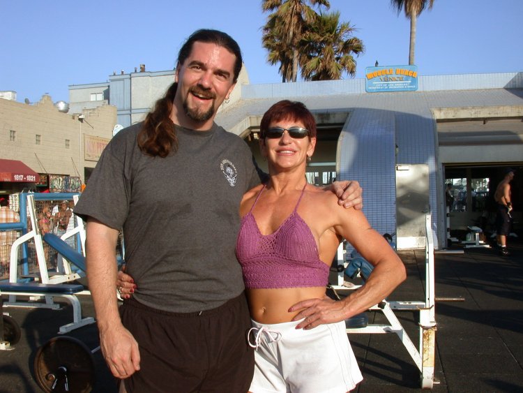 Working out at the Muscle Beach Gym