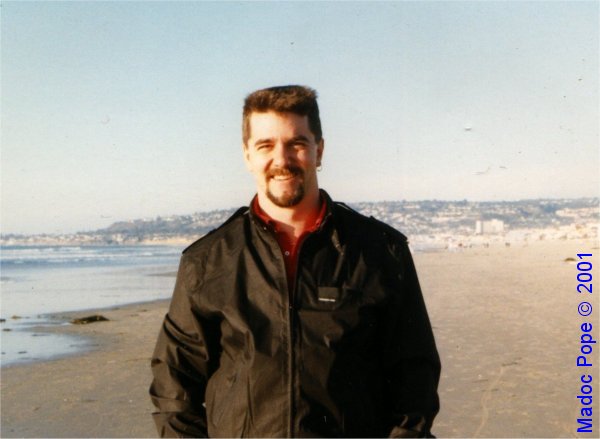 A short haired Madoc on Pacific Beach