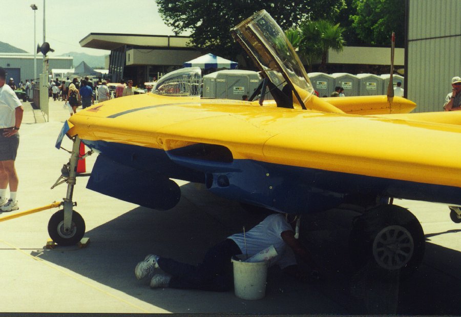 A side view of the N9M-B.  Even an aircraft this small requires a lot of maintenance.