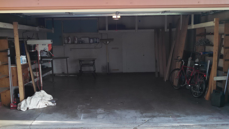 A briefly empty garage