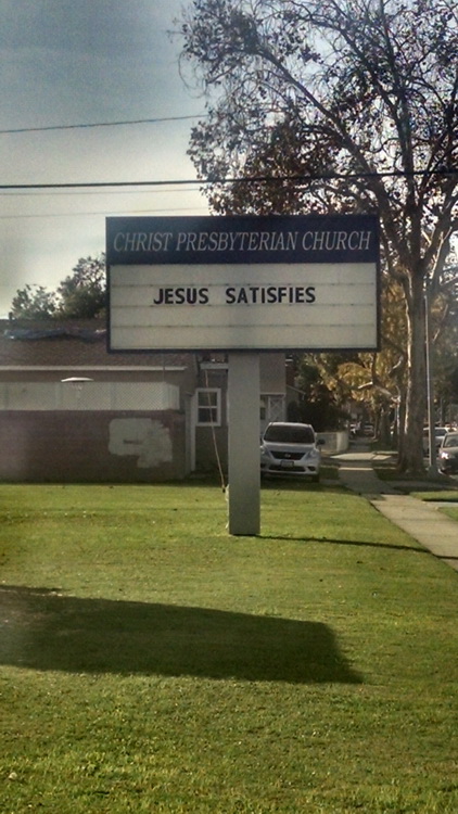 A bit odd for a church's inspirational message, eh?
