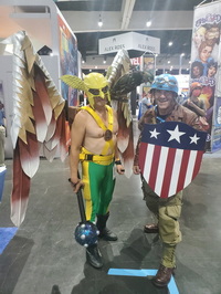 Cap and Hawkman