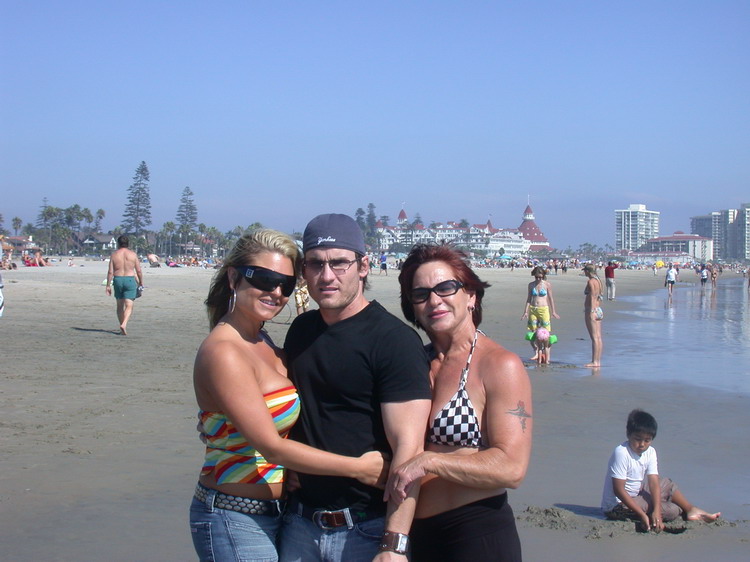 Diedre Toby and mom on Coronado Beach