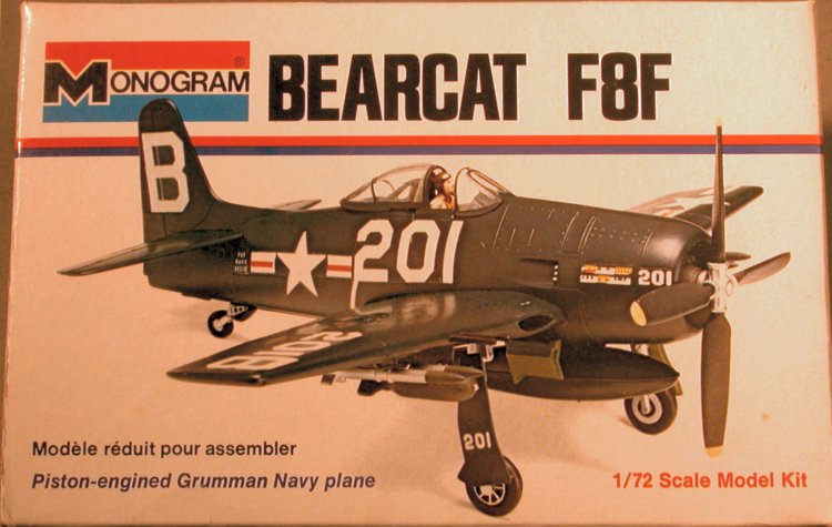 The Monogram F8F Bearcat model kit box top