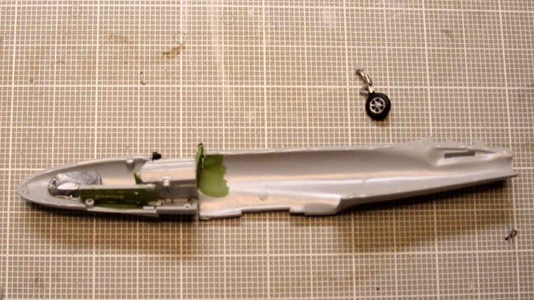 Flattened lead weight for the nose, cockpit tub and top of nosegear bay all in place