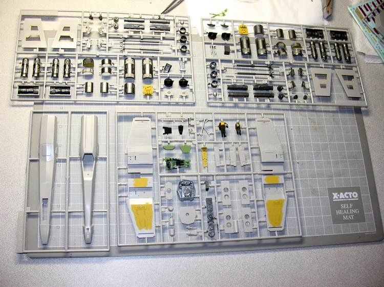 Prepainting the parts on their sprues.