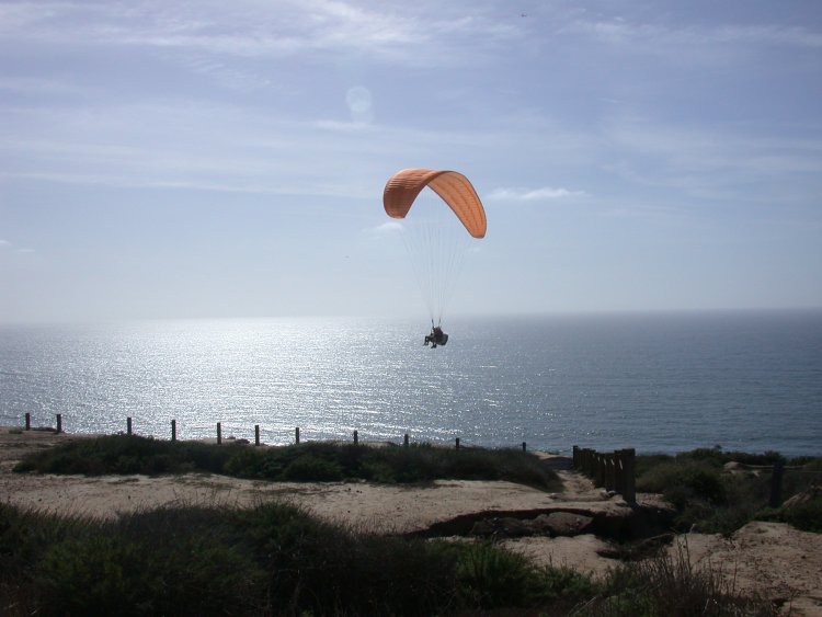 A parasail gliding along